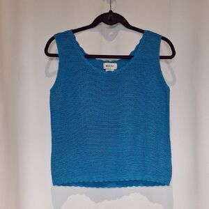 Units Blue Knit Sleeveless Womens Top Size M